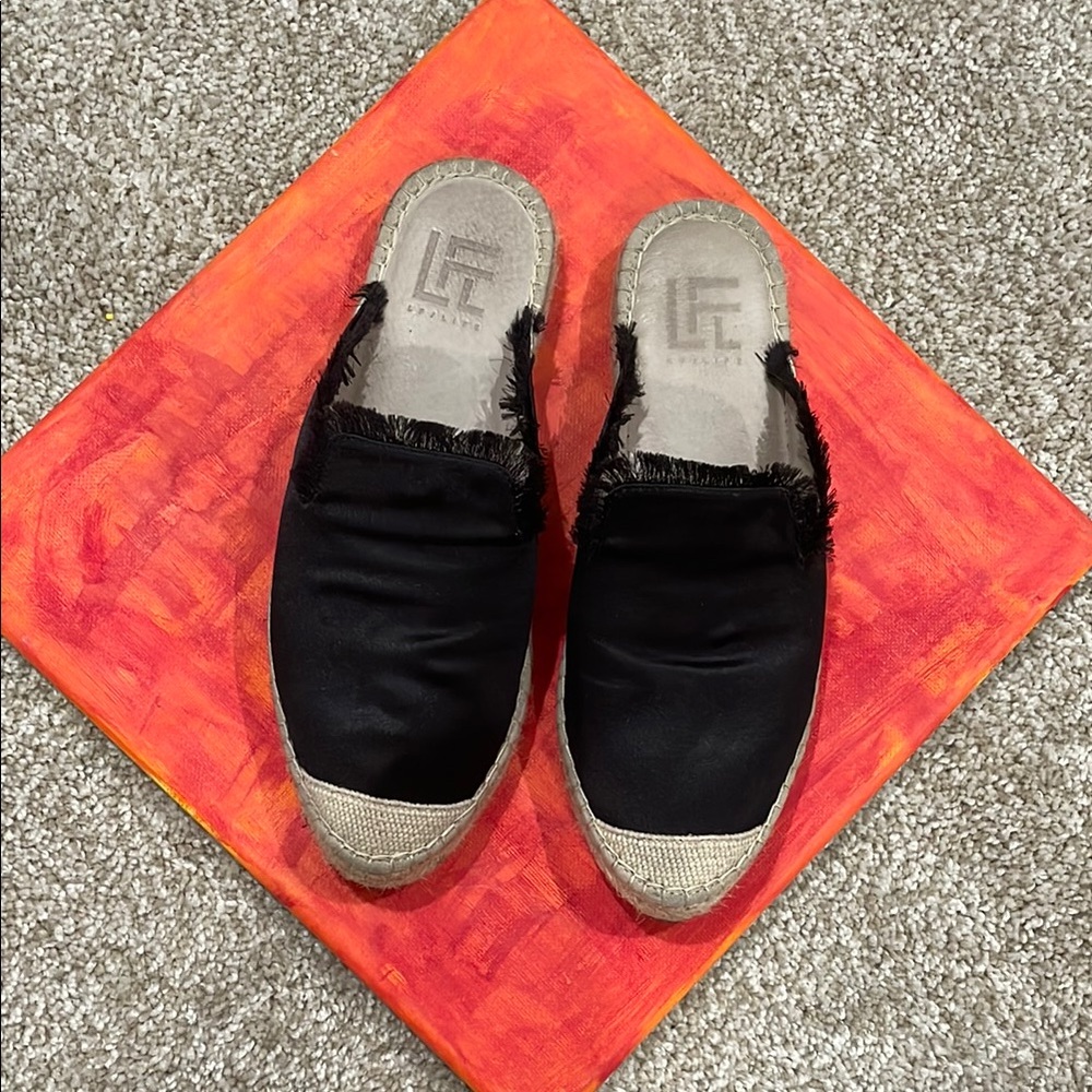 Black Espadrilles Slides
